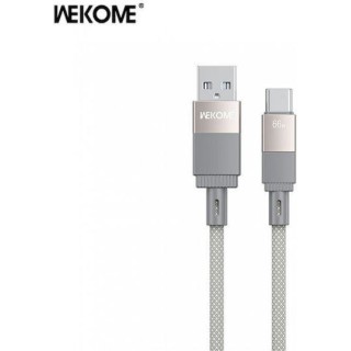 WK WDC-45 Magnetic Braided USB 2.0 Cable USB-C male - USB-A 66W Γκρι 1m