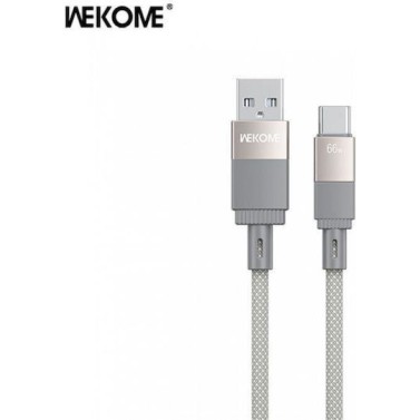 WK WDC-45 Magnetic Braided USB 2.0 Cable USB-C male - USB-A 66W Γκρι 1m