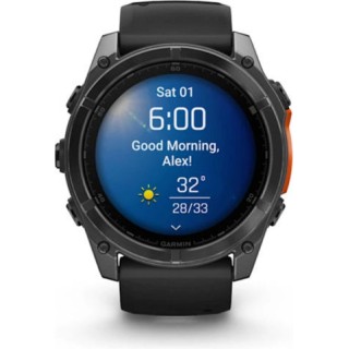 Garmin Fenix 8 Stainless Steel 51mm (Slate Grey With Black Silicone Band)