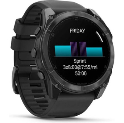 Garmin Fenix 8 Stainless Steel 51mm (Slate Grey With Black Silicone Band)