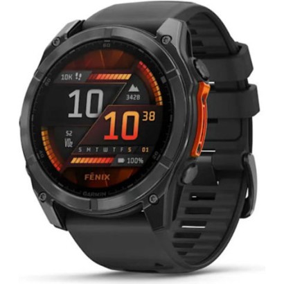 Garmin Fenix 8 Stainless Steel 51mm (Slate Grey With Black Silicone Band)