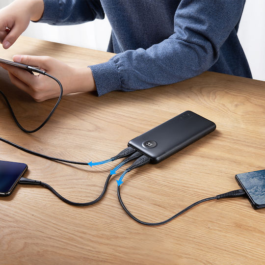 Veger L10 - Power Bank 10000mAh με 2 Θύρες USB-A και Θύρα USB-C Μαύρο