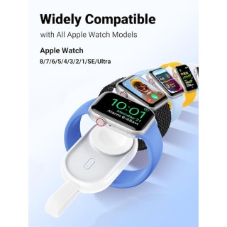 Veger W0102 1200mAh 2.5W Mini Portable Wireless Magnetic Wearable Charger Apple Watch White