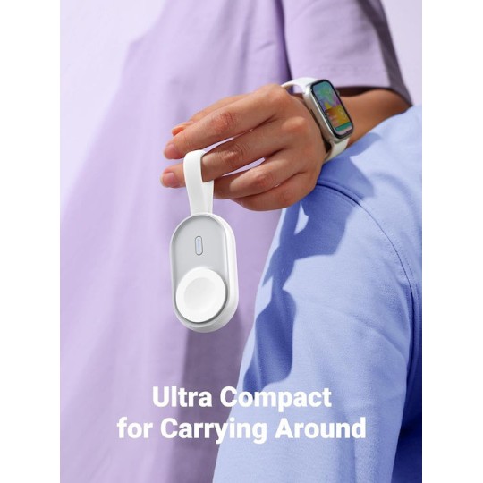 Veger W0102 1200mAh 2.5W Mini Portable Wireless Magnetic Wearable Charger Apple Watch White