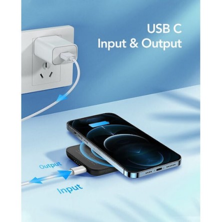 Veger W0553 Tiny MagSafe Power Bank 5000mAh 20W με Θύρα USB-C Μαύρο