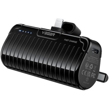 Veger W0558P Power Bank 5000mAh 20W με Θύρα USB-Lightning Fast Charging Μαύρο