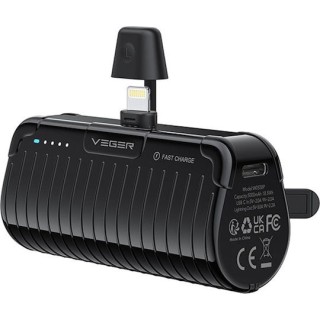 Veger W0558P Power Bank 5000mAh 20W με Θύρα USB-Lightning Fast Charging Μαύρο