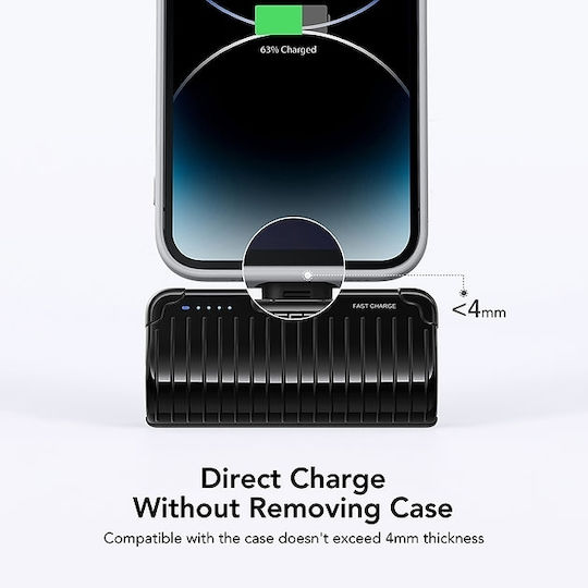 Veger W0558 Power Bank 5000mAh 20W με Θύρα USB-Type C Fast Charging Μαύρο