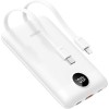Veger C11 10,000mAh 22.5W PD Digital Display Powerbank With Built In Non-MFI Lightning & USB-C Cable White