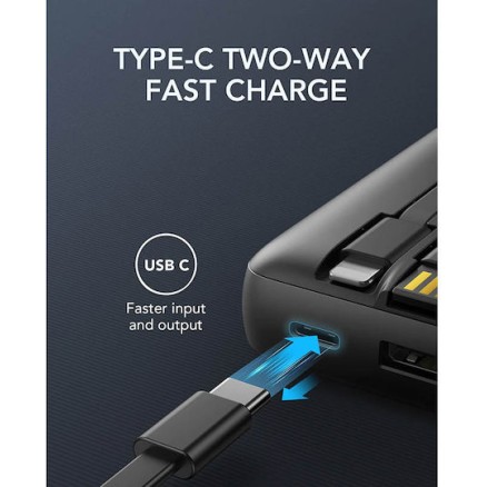 Veger C20 Power Bank 20000mAh με Θύρα USB-A και Θύρα USB-C Μαύρο