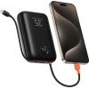 Veger K3 30,000mAh 35W PD Digital Display Powerbank With Built In Non-MFI Lightning & USB-C Cable Black