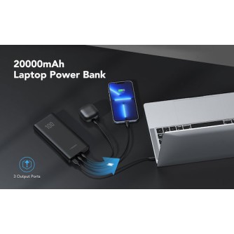 Veger T100 Power Bank 20000mAh 100W με Θύρα USB-A και 2 Θύρες USB-C Power Delivery Μαύρο