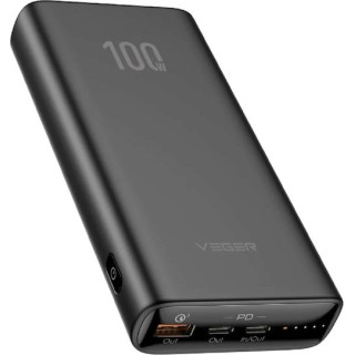 Veger T100 Power Bank 20000mAh 100W με Θύρα USB-A και 2 Θύρες USB-C Power Delivery Μαύρο