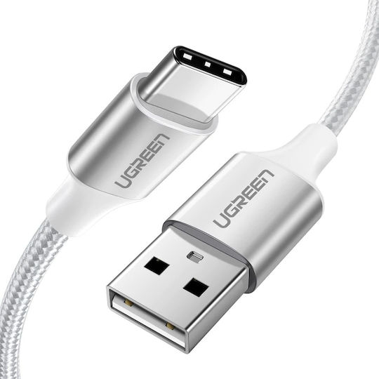 Ugreen Braided USB 2.0 Cable USB-C male - USB-A Λευκό 2m (60133)