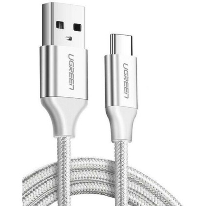 Ugreen Braided USB 2.0 Cable USB-C male - USB-A Λευκό 2m (60133)