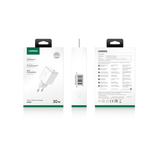 Ugreen X513 Φορτιστής USB-C GaN 30W White 65009