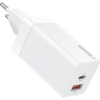 Veger Φορτιστής Χωρίς Καλώδιο USB-A/USB-C 65W Quick Charge 3.0 Λευκός (028086)