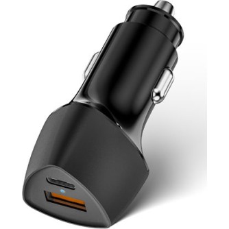 Veger Φορτιστής Αυτοκινήτου CC50-1A1C Γρήγορης Φόρτισης με Θύρες: 1xUSB 1xType-C (Μαύρος)