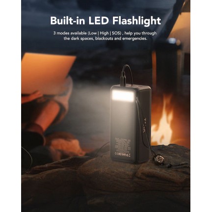 Veger Tank Boost Power Bank 56000mAh 100W με 3 Θύρες USB-A και 2 Θύρες USB-C Power Delivery Μαύρο