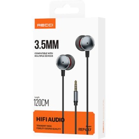 Recci REP-L37 In-ear Handsfree Ακουστικά με Βύσμα 3.5mm Ασημί