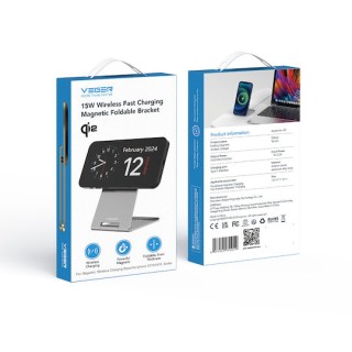 Veger Q7 Αλουμινίου Μαγνητικός Ασύρματος Φορτιστής Qi2 15W Μαύρος