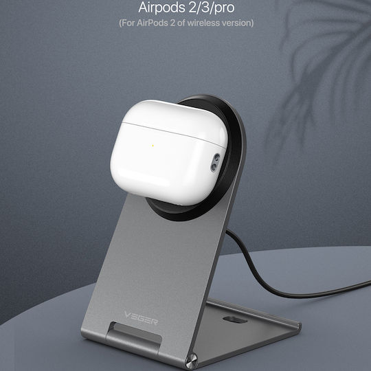 Veger Q7 Αλουμινίου Μαγνητικός Ασύρματος Φορτιστής Qi2 15W Μαύρος