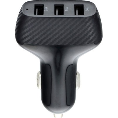 Veger Φορτιστής Αυτοκινήτου QWE 37W 2.4A Γρήγορης Φόρτισης με Θύρες: 3xUSB Μαύρος Veger Φορτιστής Αυτοκινήτου QWE 37W 2.4A Γρήγορης Φόρτισης με Θύρες: 3xUSB Μαύρος