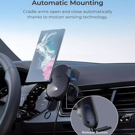 iOttie Auto Sense 2 Wireless Βάση Κινητού Αυτοκινήτου με Ρυθμιζόμενα Άγκιστρα Μαύρη