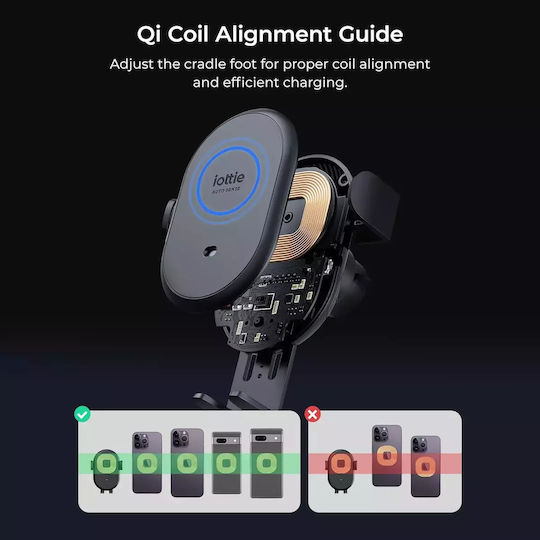iOttie Auto Sense 2 Wireless Βάση Κινητού Αυτοκινήτου με Ρυθμιζόμενα Άγκιστρα Μαύρη