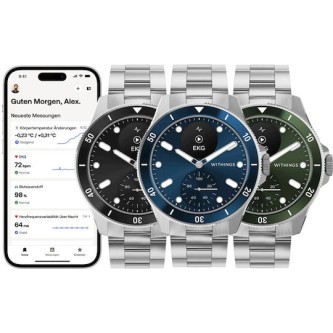 Withings Scanwatch Nova Stainless Steel 42mm Αδιάβροχο με Παλμογράφο (Black)