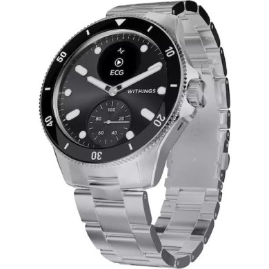 Withings Scanwatch Nova Stainless Steel 42mm Αδιάβροχο με Παλμογράφο (Black)