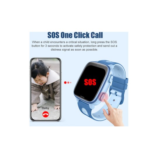 INTIME GPS Smartwatch για παιδιά 1.83" κάμερα 4G IPX5 Μαύρο (IT-074)