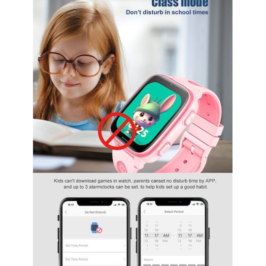 INTIME GPS Smartwatch για παιδιά 1.83" κάμερα 4G IPX5 Μαύρο (IT-074)