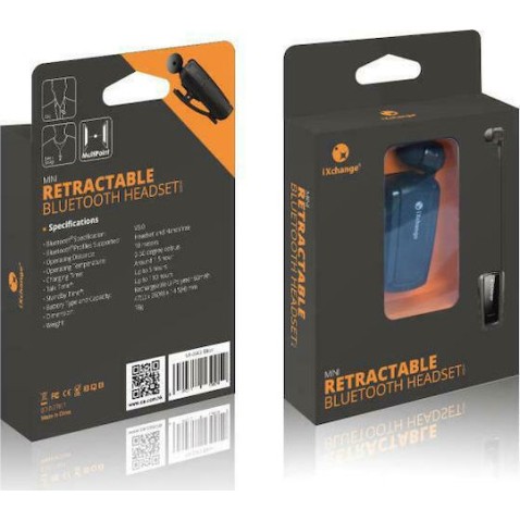 iXchange UA-25 In-ear Bluetooth Handsfree Ακουστικό Πέτου Μαύρο