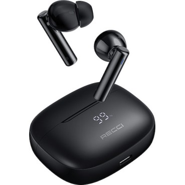 RECCI REP-W77 Warrior TWS Wireless 5.3 Ακουστικά Bluetooth με ANC-Μαύρο