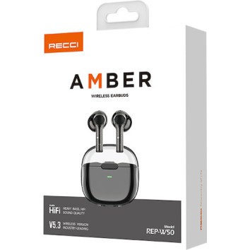 Recci RSK-W50 In-ear Bluetooth Handsfree Ακουστικά Μαύρο