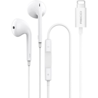 Recci Rep-l28 In-ear Handsfree Ακουστικά με Βύσμα Lightning Λευκό