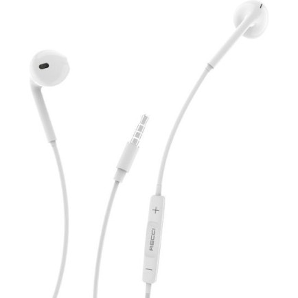Recci Rep-l07 In-ear Handsfree Ακουστικά με Βύσμα 3.5mm Λευκό