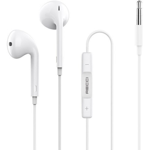 Recci Rep-l07 In-ear Handsfree Ακουστικά με Βύσμα 3.5mm Λευκό