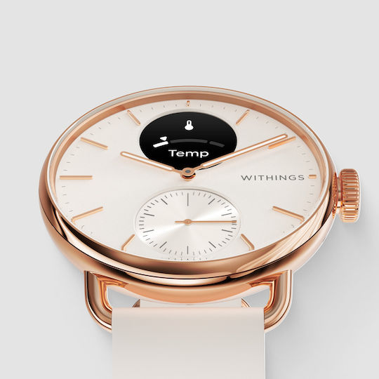 Withings ScanWatch 2 Stainless Steel 38mm Αδιάβροχο με Παλμογράφο (Sand)