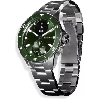 Withings Scanwatch Nova Stainless Steel 42mm Αδιάβροχο με Παλμογράφο (Dark Green)