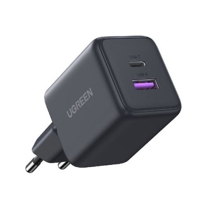 Ugreen Φορτιστής Χωρίς Καλώδιο GaN με Θύρα USB-A και Θύρα USB-C 30W Power Delivery Γκρι (X516)
