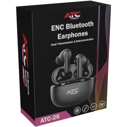 ATC-26 ENC Ασύρματα Ακουστικά Μαύρο
