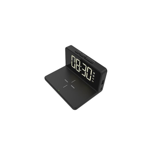 The Source Wireless Επιτραπέζιο Ψηφιακό Ρολόι με Ξυπνητήρι & Ασύρματη Φόρτιση 94114