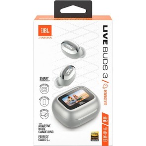 JBL Live Buds 3, True Wireless In-Ear Headphones, True ANC, Smart Case, (Silver)