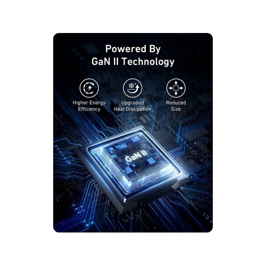 Anker 736 Nano II Charger Without Cable GaN with USB-A Port and 2 USB-C Ports 100W Black