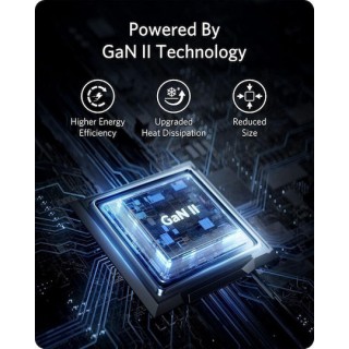 Anker Charger Without Cable GaN USB-A Port 2 USB-C Ports 65W Black (735 Nano II) A2667314