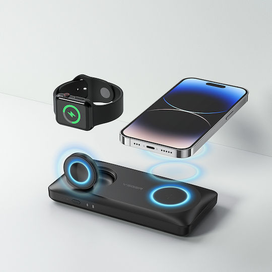 Veger W1156 MagMulti Wireless MagSafe Power Bank 10000mAh με Θύρα USB-A και Θύρα USB-C Μαύρο