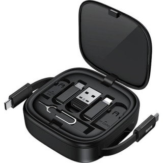 Recci USB to Lightning / Type-C Cable Μαύρο 1m RS36T