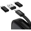 Recci USB to Lightning / Type-C Cable Μαύρο 1m RS36T
